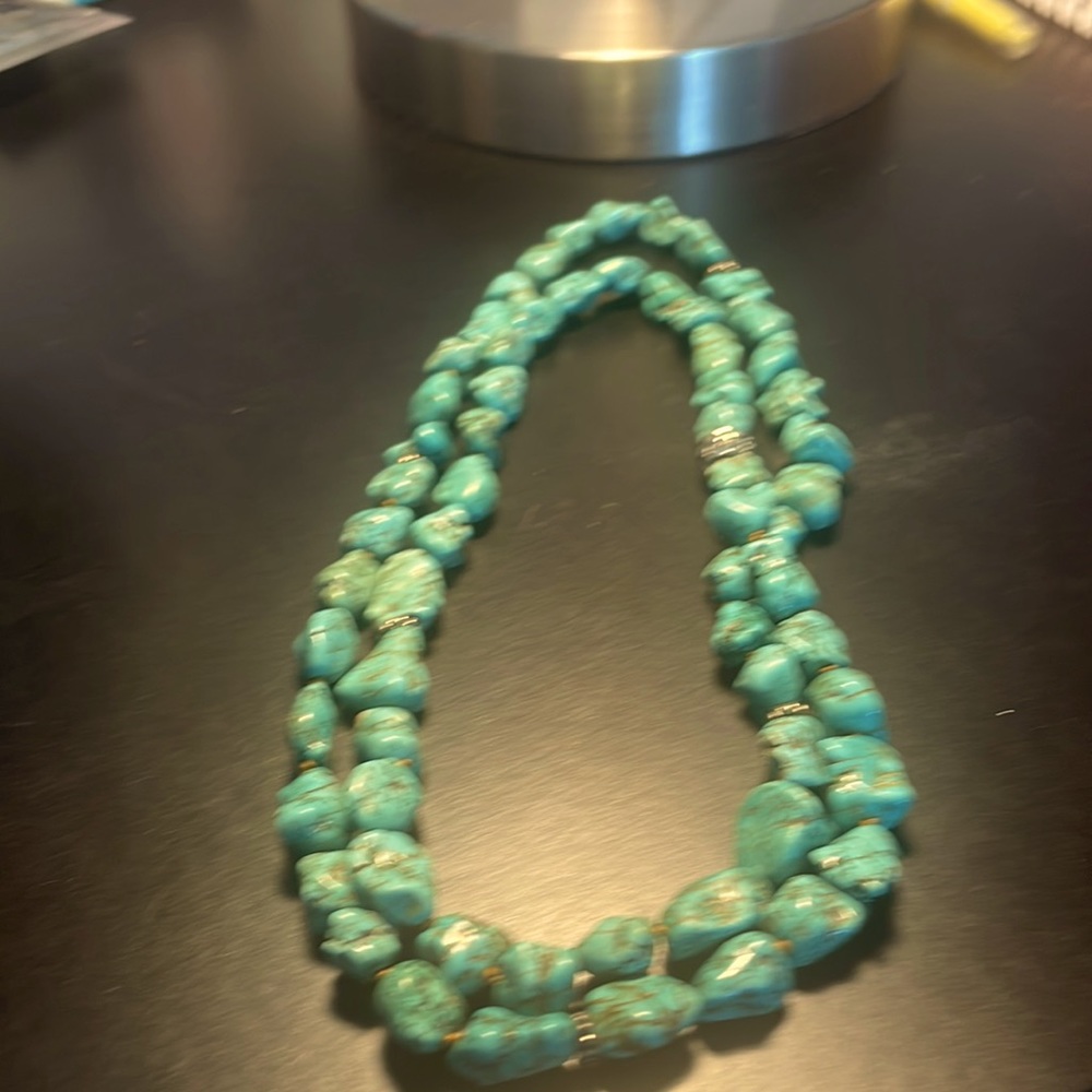 Turquoise howlite 18 inch necklace - no clasp.